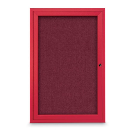 United Visual Products Slim Enclosed Corkboard, 18"x24", Bronze Alum Frame/Black UVEB1824-BRONZE-BLACK
